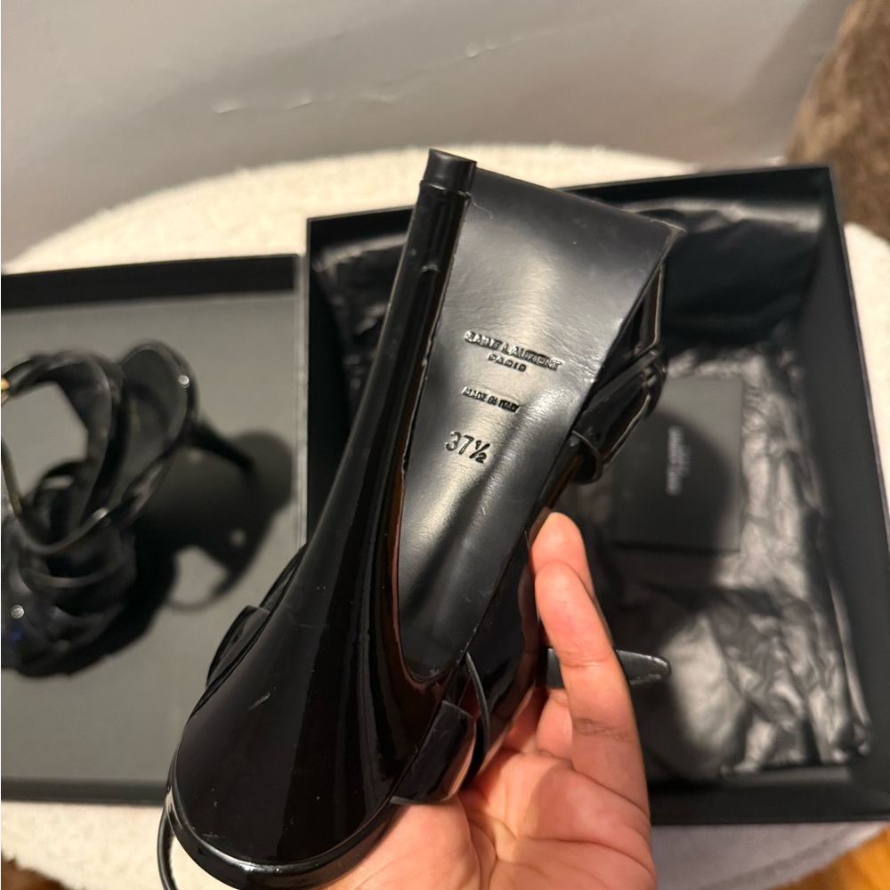 Saint Laurent Glossy Black Sandals